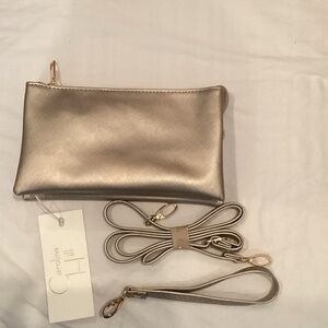 Caroline Hill Gold Clutch Wristlet